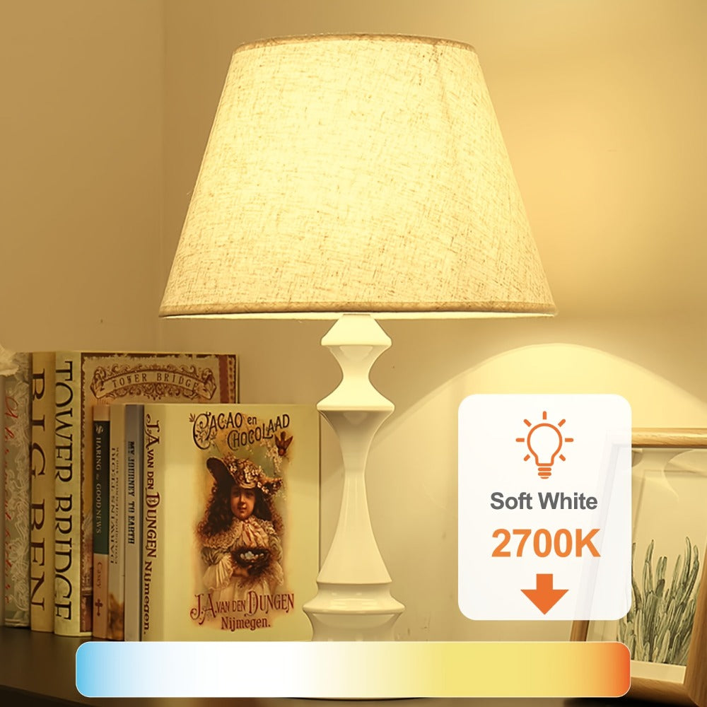 Dusk to Dawn Light Bulb A19 9W 800 Lumens 60W Equivalent with Auto On Off Photocell Sensor ¨C E26 Base Soft White 2700K & Daylight 5000K 80+ CRI Indoor Outdoor Porch Security Lighting, 6 Pack