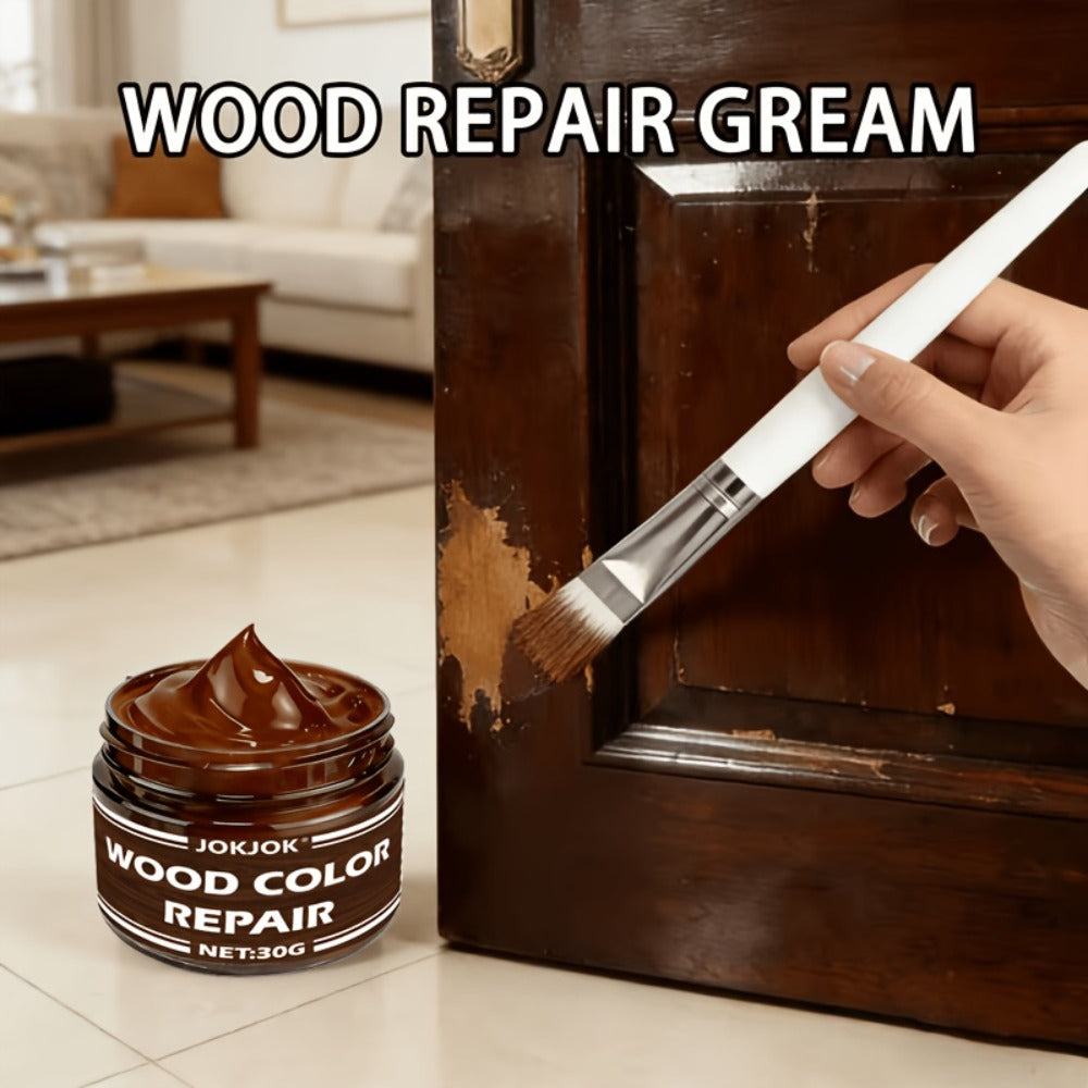 Wood Repair Paste Filler - Furniture Scratch Crack Restore Agent for Doors Cabinets Tables Chairs Floors - Color Restoring Wood Putty Easy Apply Fast Dry Surface Repair Kit
