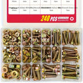 Metric Flange Bolt Nut Assortment Kit 240pcs ¨C M5 M6 M8 Alloy Steel Hex Screws & Nuts Set in 14 Sizes Corrosion-Resistant for DIY Repair Automotive Machinery with Clear Storage Box