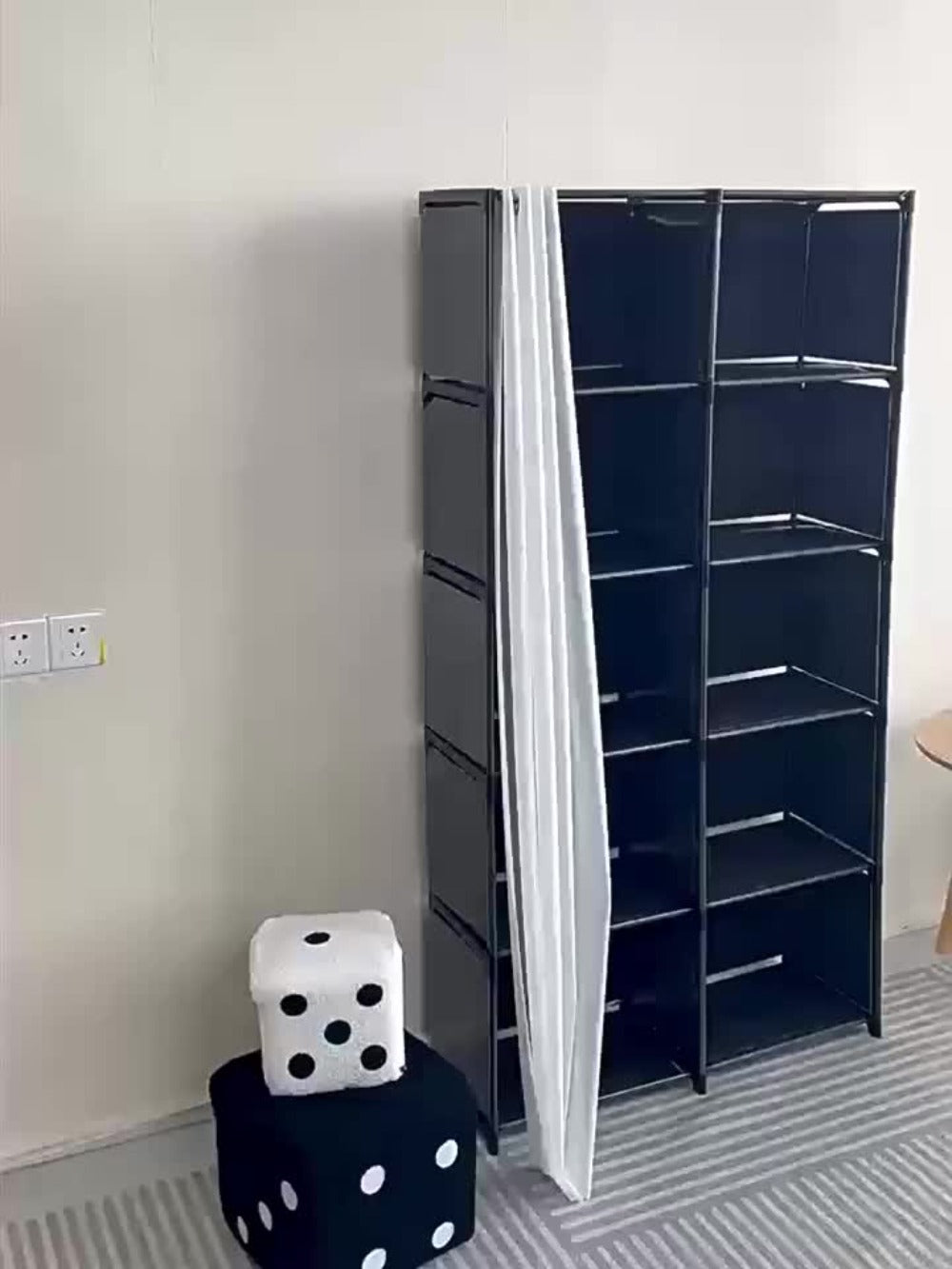 Multi-Purpose Storage Rack Single Double Row Clothing Bookcase Organizer 15.75 31.5 Inch Dustproof