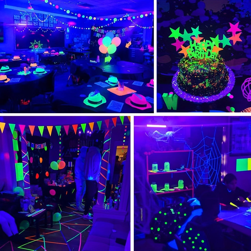 UV Black Light Bar 40 LED 385-400nm USB Plug 3 Modes Portable Blacklight for Glow Party Body Paint Fluorescent Poster Halloween Christmas Decor