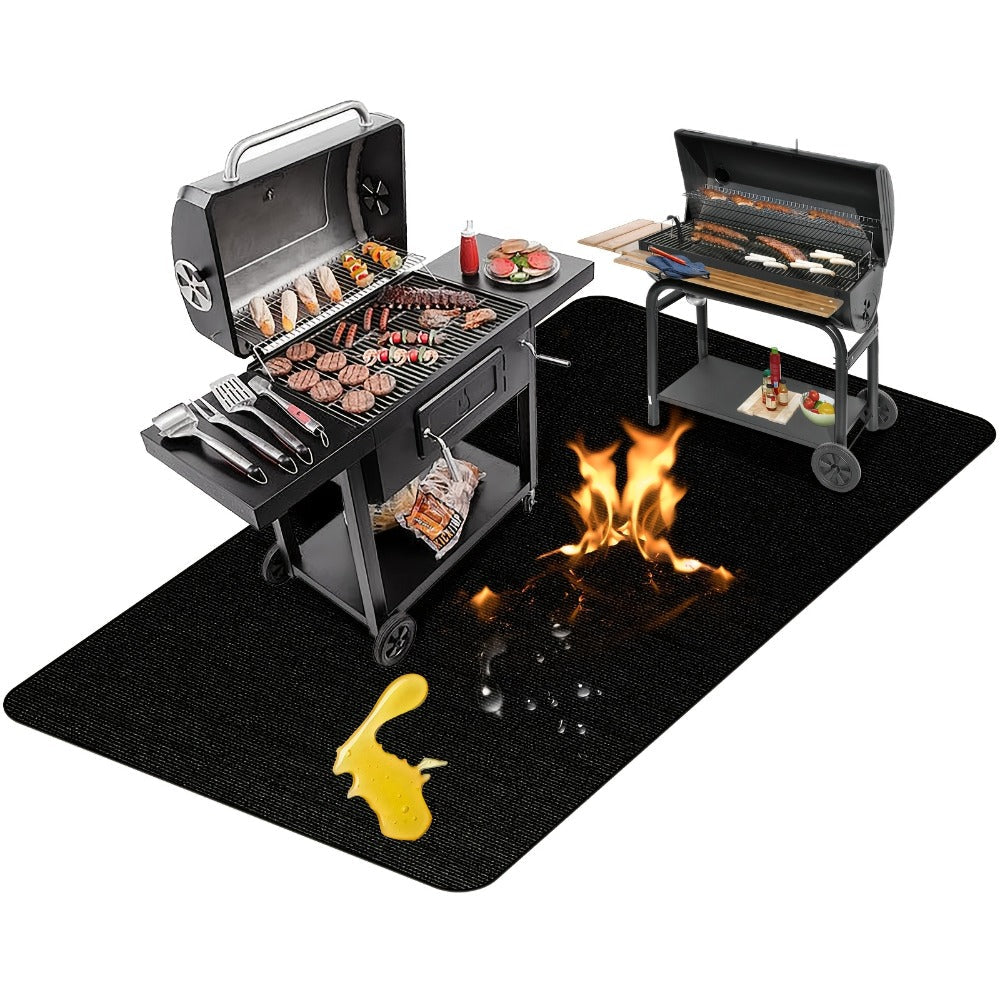 Grill Mat Fire Resistant BBQ Pad ¨C Oversized Under Grill Mat 2000¡ãF Heat Resistant, Waterproof Oil-Resistant Deck Protector for Outdoor Grilling, Fireplace & Fire Pit ¨C 60x48, 72x39, 76x51 Inches