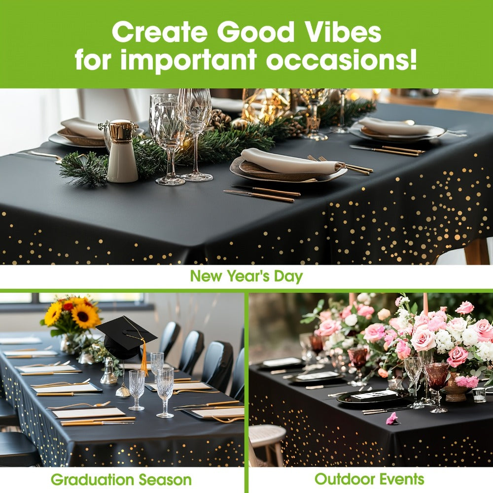Disposable Tablecloths 54x108 Inch Rectangle Plastic Table Cover PEVA Waterproof Party Table Cloth 6 Pack for Birthday Picnic Holiday