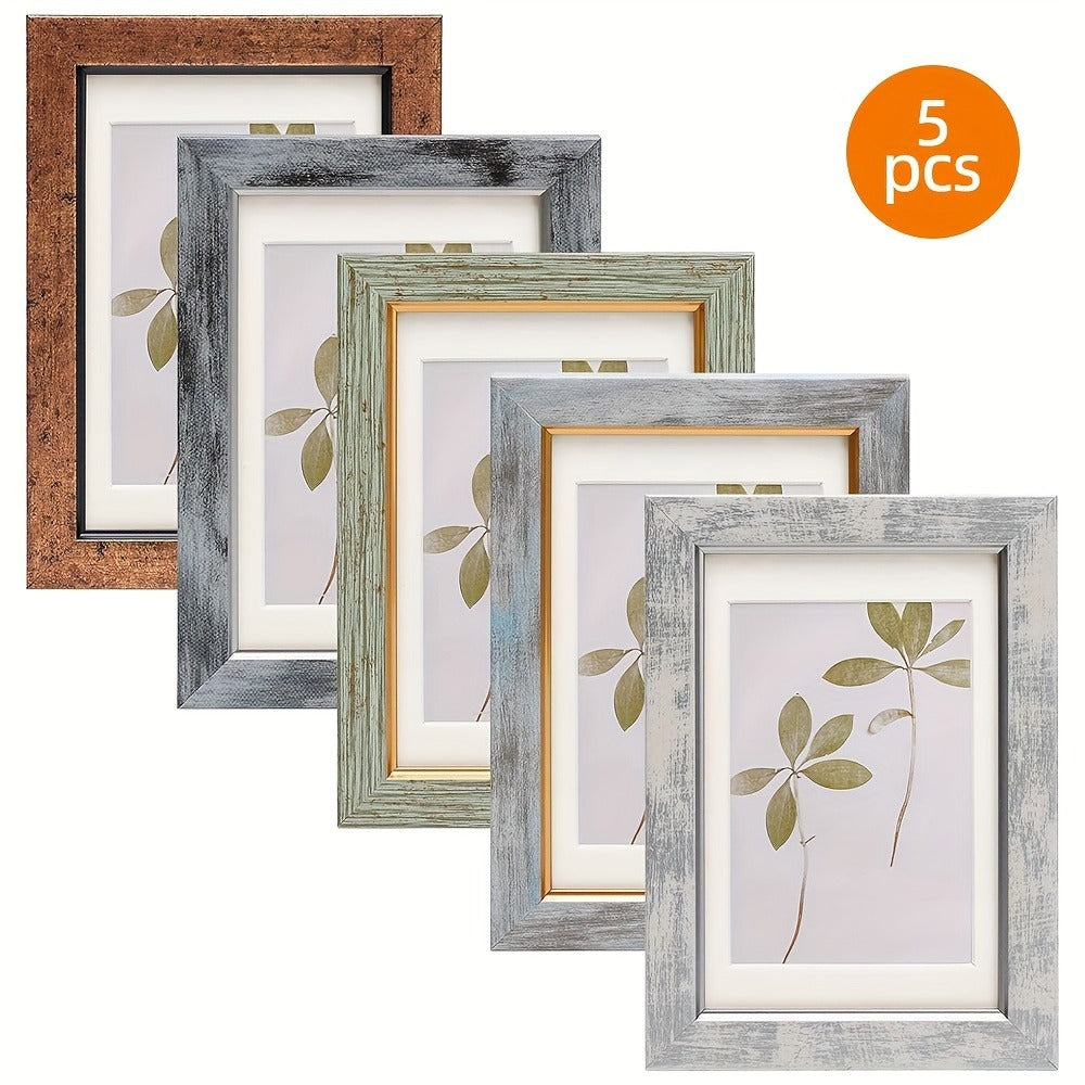 Vintage Photo Frames Set of 5/10, Rustic Retro Picture Frames 5x7 4x6 Inch with Tempered Glass, Wall & Tabletop Display Decorative Art Frames for Home Decor Halloween Christmas Gift