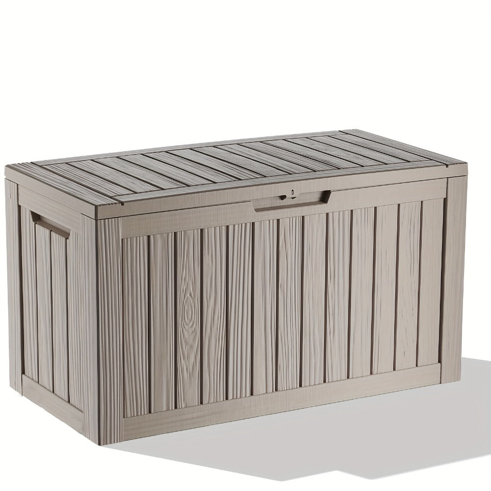Large Resin Deck Box Lockable Outdoor Storage 80/100 Gallon ¨C 345L UV Protected Weatherproof Patio Storage Box | Sit-On Lid Deck Storage Chest for Pool Accessories, Garden Tools & Outdoor Gear