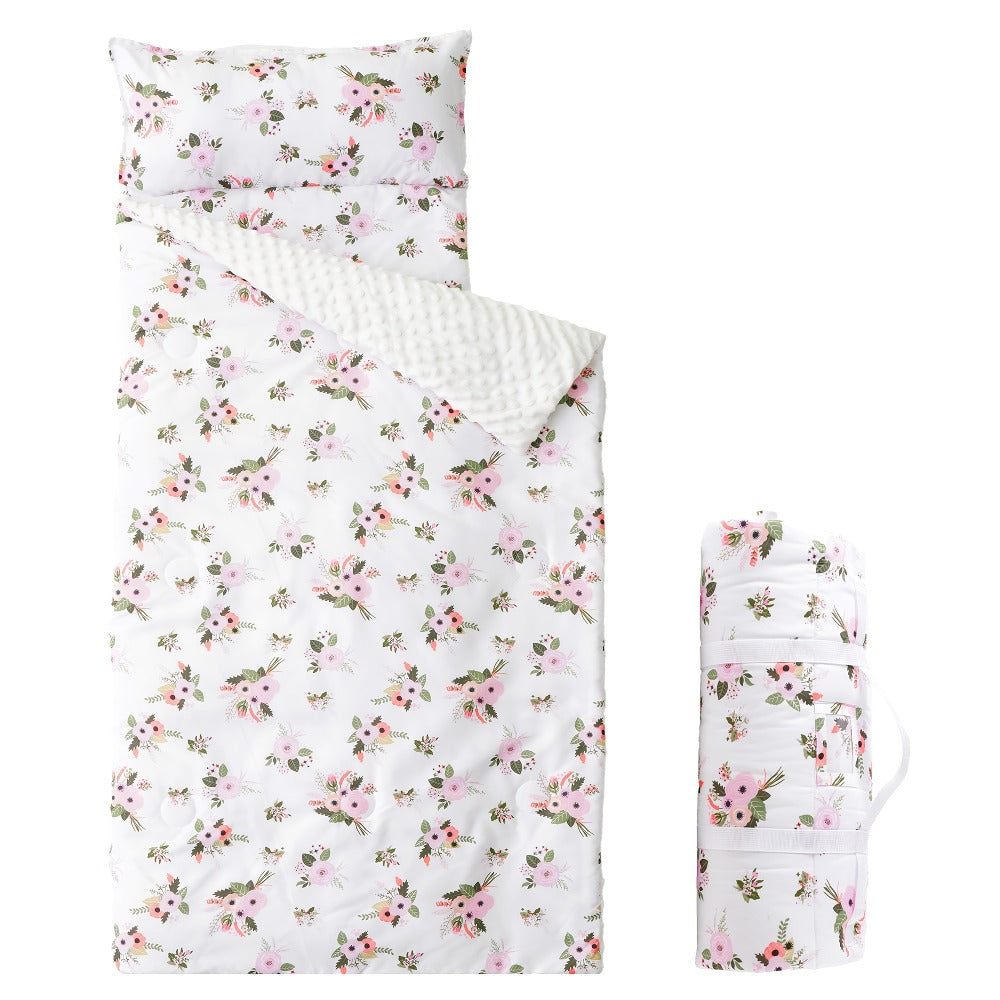 Kids Nap Mat Roll-Up Sleeping Mat for Daycare & Travel - 100% Polyester, Machine Washable, Fun Prints
