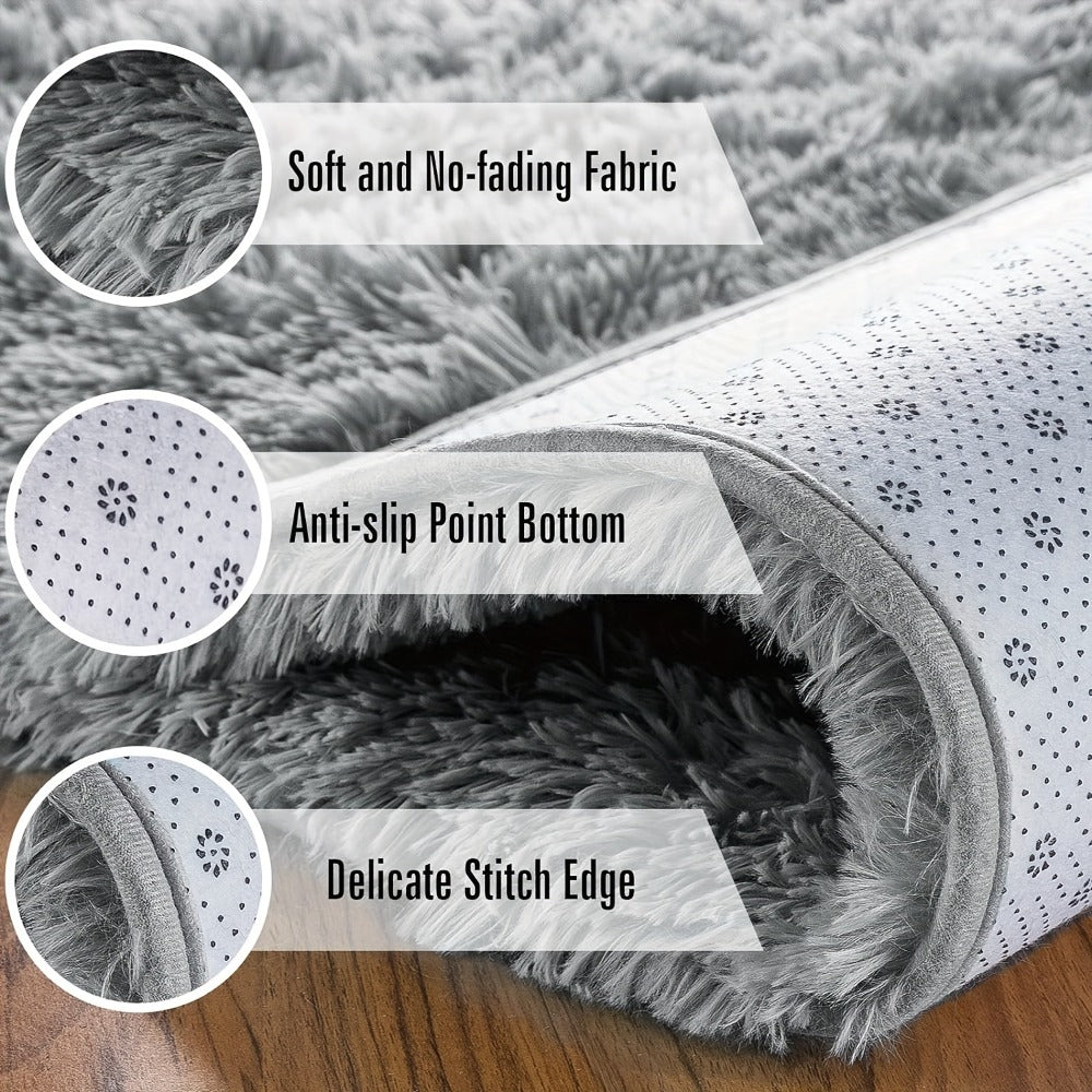 Shaggy Area Rug Soft Plush Fuzzy Carpet Non-Slip Tie-Dye Design for Bedroom Living Room Nursery Dorm ¡ª Pet Friendly Machine Washable Multiple Sizes & Colors