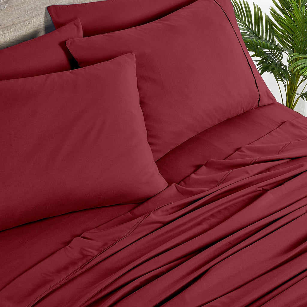 Bamboo Blend 6-Piece Sheet Set ¨C 2000 Thread Count SnugGrip Fitted Sheet 16¡± Deep Pocket Soft Wrinkle Resistant Twin Full Queen King Cal King