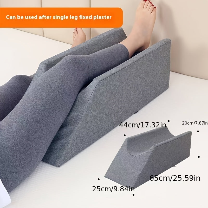U-Shaped Leg Elevation Pillow, Wedge Leg Support Cushion for Bed Rest Recovery, Foot & Ankle Raise Pad, Flannel Cover 50x20x15cm for Post-Surgery Circulation Relief