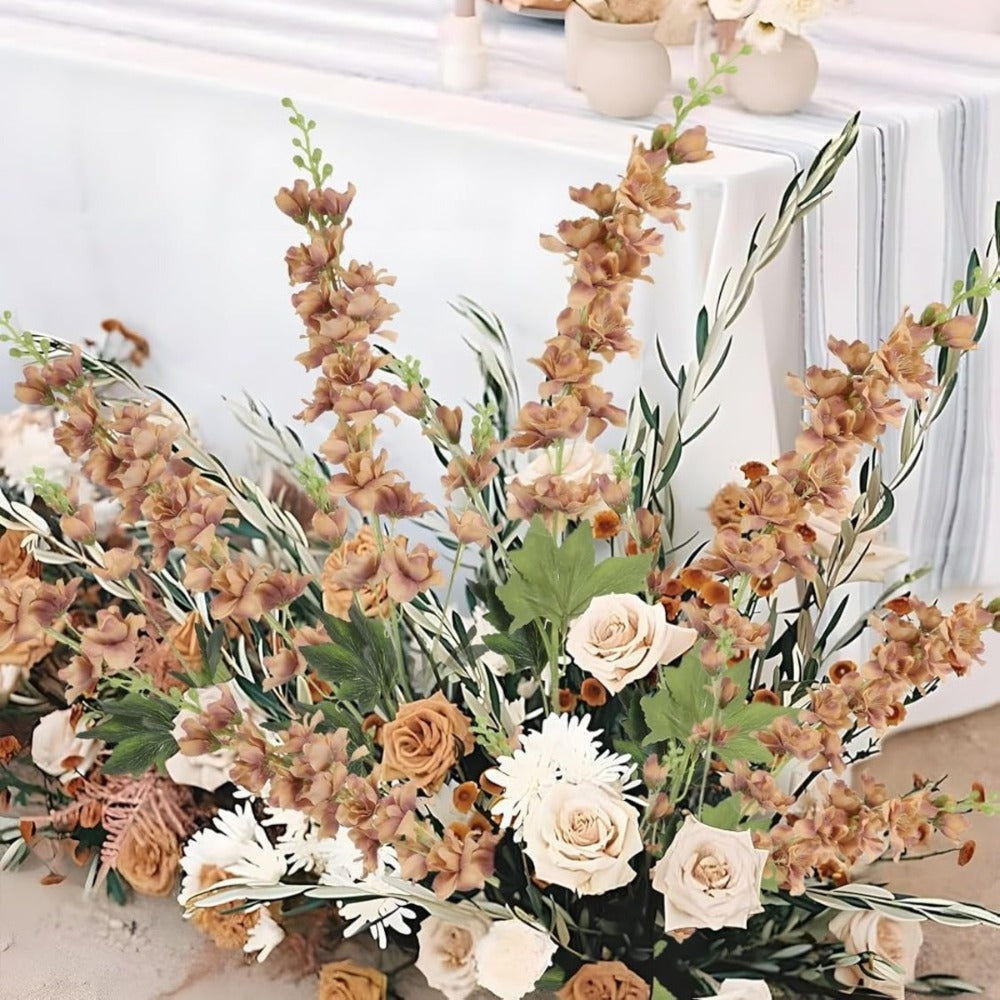 Artificial Delphinium Flowers 8pcs 33.5 Inch Faux Larkspur Stems for Wedding Centerpieces, Tall Silk Flower Bouquet for Home Vase Table Garden Decor