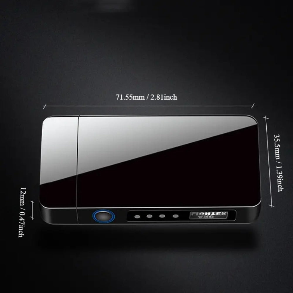 USB Electric Lighter Dual Arc Plasma ¨C Windproof Flameless Rechargeable Lighter with LED Power Display, Touch Sensor, Metal Body, Ideal for Outdoor Camping Candles Holiday Gift (No Battery Required)