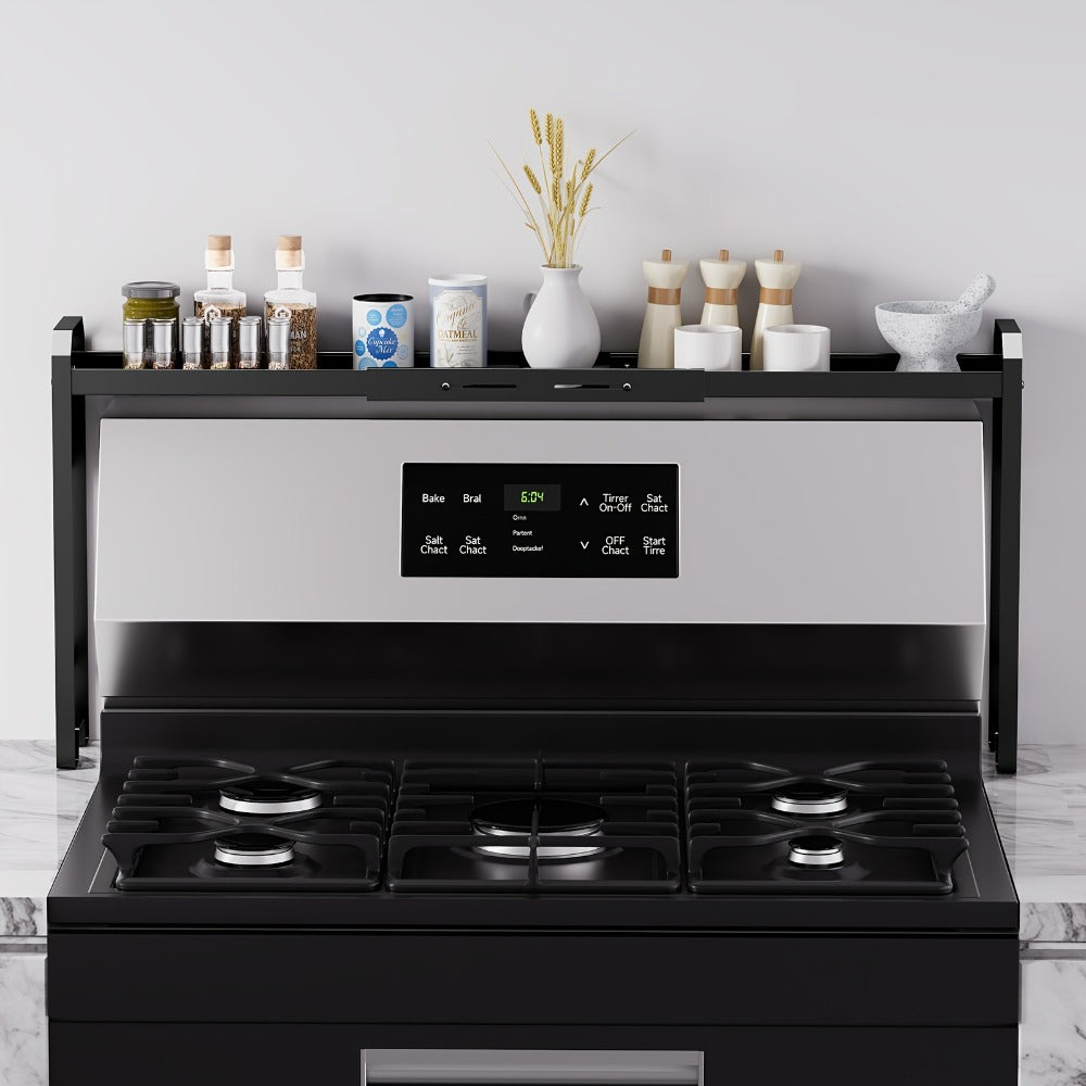 Stove Shelf Spice Rack Organizer ¨C Expandable Adjustable Height Kitchen Storage Rack for Back of Stove, Over Sink, Counter Top Organization