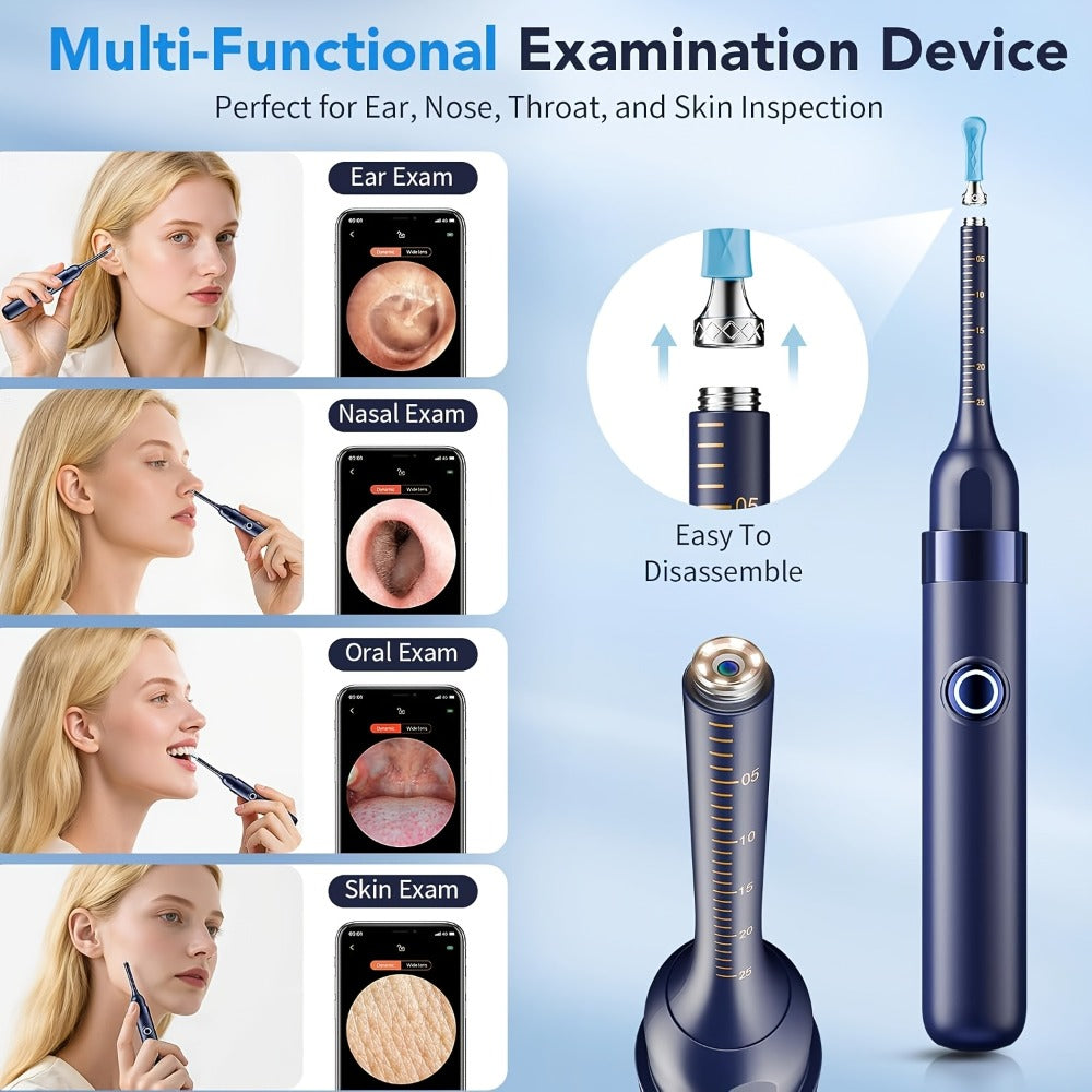 Upgraded 1080P Ear Wax Removal Tool with Camera & Storage Case ¨C LED Light, iOS & Android Compatible, Complete Ear Cleaning Kit, Holiday & Birthday Gift for Whole Family