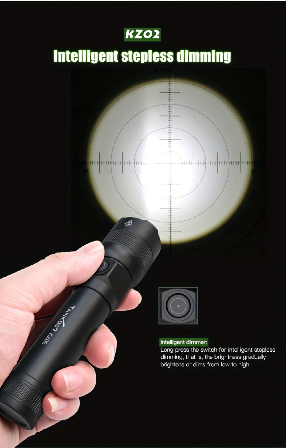 Mini LED Flashlight 18650 Rechargeable Battery | Adjustable Focus & Brightness Zoomable Compact Torch | Textured Grip for Camping Fishing Hiking Outdoor Adventures & Emergency