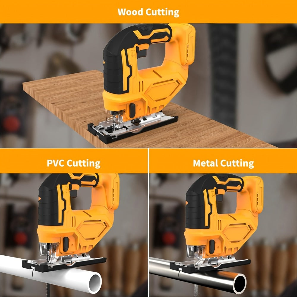 Cordless Jigsaw Compatible with Dewalt 20V Battery ¨C LED Work Light, 0¡ã-45¡ã Bevel, 3 Orbital Settings for Straight Curved & Circular Cuts
