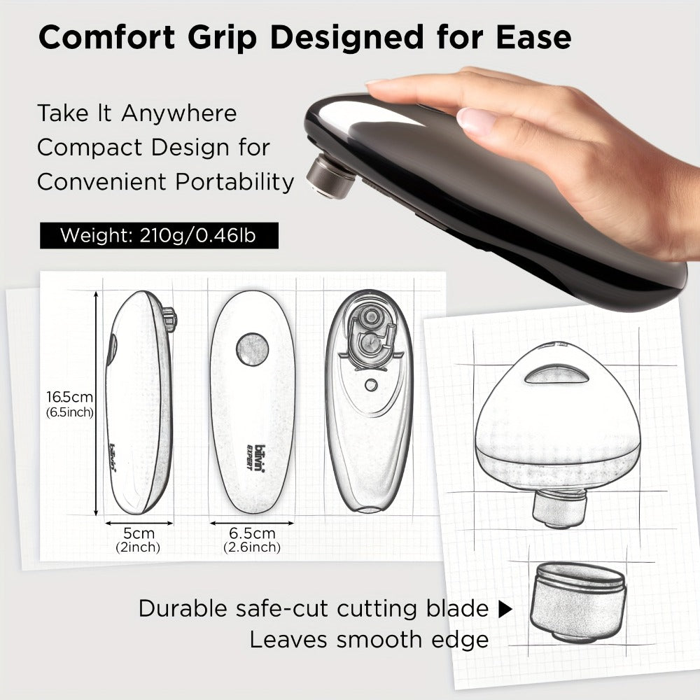 Electric Can Opener One Touch ¨C Automatic 360¡ã Rotation for All Can Sizes, Smooth Safe Edge, Battery Operated, Ideal for Seniors & Arthritic Hands, Kitchen Gadget
