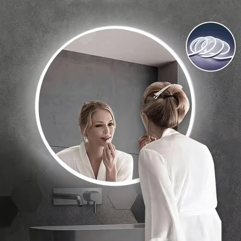 LED Neon Light Strip Touch Dimmer USB Flexible Ambient Glow Strip Lights for Vanity Mirror Bathroom Mirror Live Streaming Fill Light Bedroom Decor White Warm White 118in 196in 2pcs