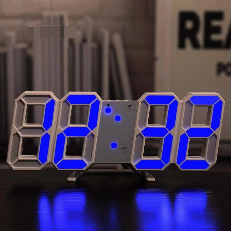 3D LED Digital Alarm Clock Colorful Night Light Home Decor Bedroom Desk Clock USB Powered