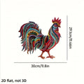 Metal Chicken Decoration 2D Flat Iron Art Farmhouse Decor | Rustic Country-Style Floor Standing Statue for Garden Backyard Courtyard Kitchen Lawn Wall Indoor Outdoor Home Decor 11.8x11.46 Inch