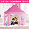 Kids Princess Tent Hexagonal Play Tent with Sheer Door Curtain ¨C Flower Pattern Mosquito Net Castle for Girls, Indoor Outdoor Playhouse Canopy Bed Tent