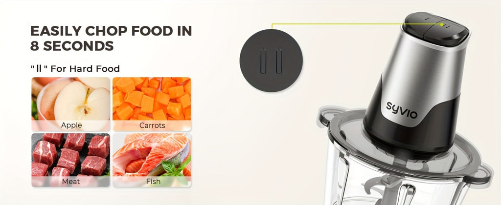 Mini Food Processor 450W with 2 Bowls ¨C Electric Food Chopper, 4 Bi-Level Blades, Meat Grinder for Baby Food, Meat, Onion & Vegetables, 2 Speed