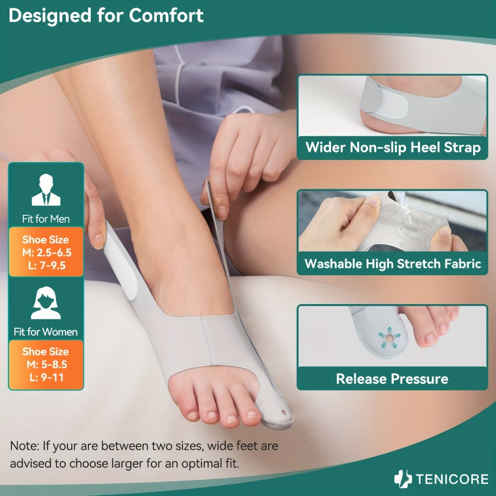 Bunion Corrector Sleeves 2-Pack ¨C 4-Point Fixation Big Toe Separator, Adjustable Day & Night Hammer Toe Straightener for Men & Women