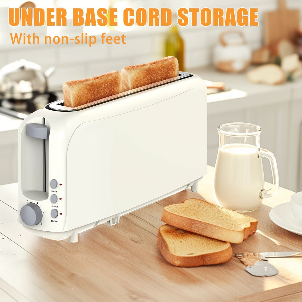 2 Slice Slim Toaster with 6 Shade Settings, Cancel Reheat Defrost Functions, Removable Crumb Tray ¨C Compact 750W Bread Toaster for Kitchen Counter, Fits Bread Waffle Bagel