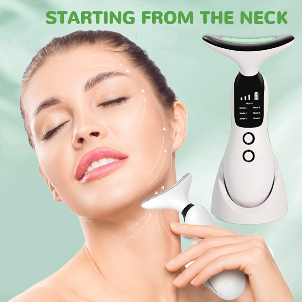 7-in-1 Neck Beauty Device with Base ¨C Multi-Functional Skincare Tool, USB Rechargeable, Anti-Aging Neck Firming & Lifting, Mother's Day Gift for Women