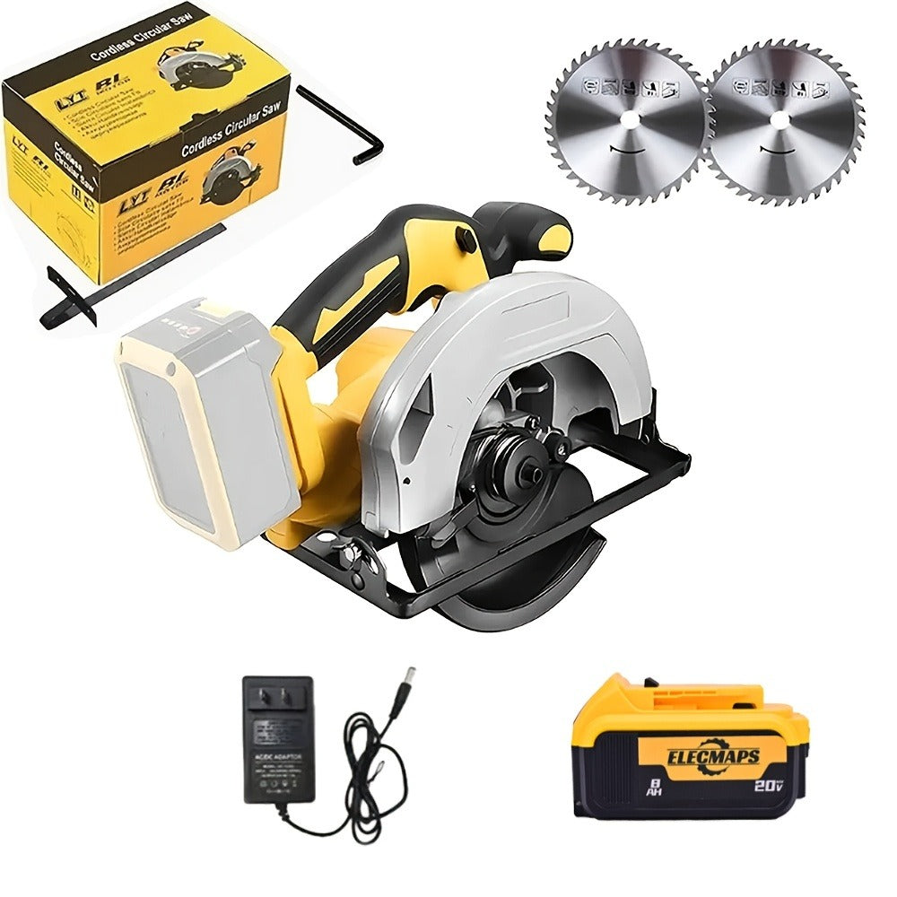 Cordless Circular Saw Compatible with DeWalt 20V MAX Battery | 7-Inch Brushless Electric Saw, 0-50¡ã Bevel, 2 Blades Included ¨C Woodworking, Stone & Plastic Cutting