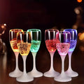 LED Glasses Set of 6 Light Up Drinkware, Glowing Champagne Flutes & Cocktail Cups with Sparkling Light Effect for Parties, Bars, Nightclubs, Weddings & Christmas Celebrations