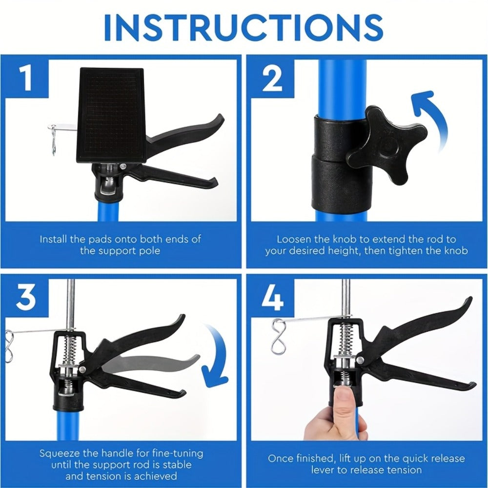 Adjustable Steel Support Rods for Drywall & Cabinet Installation, Extendable Construction Support Poles 19.7¡±-45.3¡± / 45¡±-114¡±, Manual Lifting Tool Height Adjuster for Home Renovation, 2PCS & 4PCS Sets