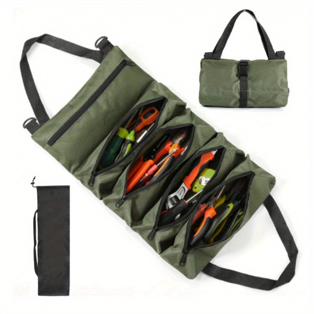 Collapsible Tool Bag Organizer for Hardware Storage | Foldable Tool Kit Bag for Carpentry Electricians Automotive Repairs Outdoor | Portable Buggy Bag Easy Transport
