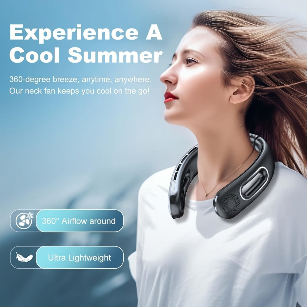 Neck Fan Portable Bladeless 360¡ã Cooling, 16-Hour Battery Life, 4 Speed Settings, USB Rechargeable Hands-Free Wearable Personal Fan for Women and Men, Travel, Office, Outdoor, Camping and Stocking Stuffer