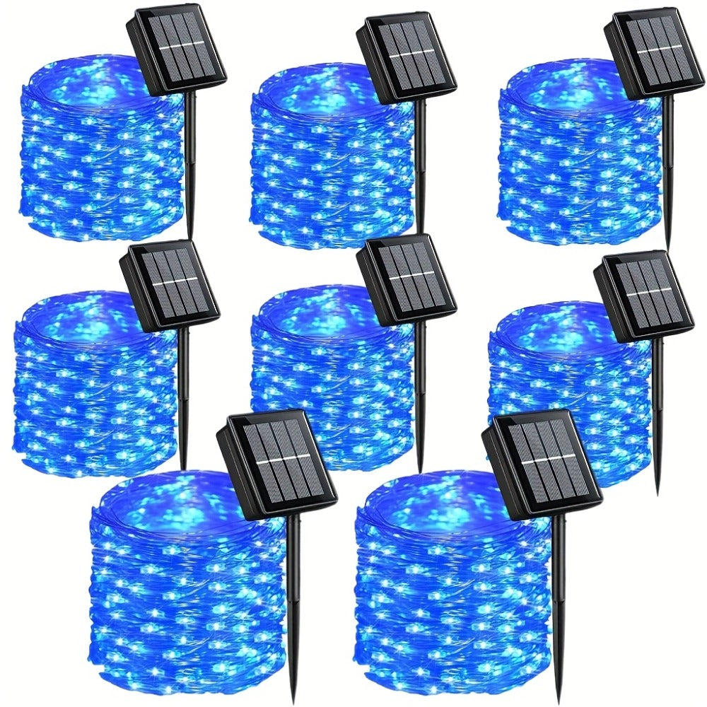 Solar Fairy String Lights Outdoor ¨C 110 LED Copper Wire Solar Twinkle Lights with 8 Modes & Touch Control for Christmas Tree, Garden, Patio, Wedding & Party ¨C 2, 4 or 8 Pack