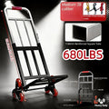 Folding Hand Truck Stair Climbing Wheels Heavy Duty 220 450 680 LBS Capacity Compact Collapsible Handcart Dolly for Home Warehouse Grocery Moving Office Material Handling