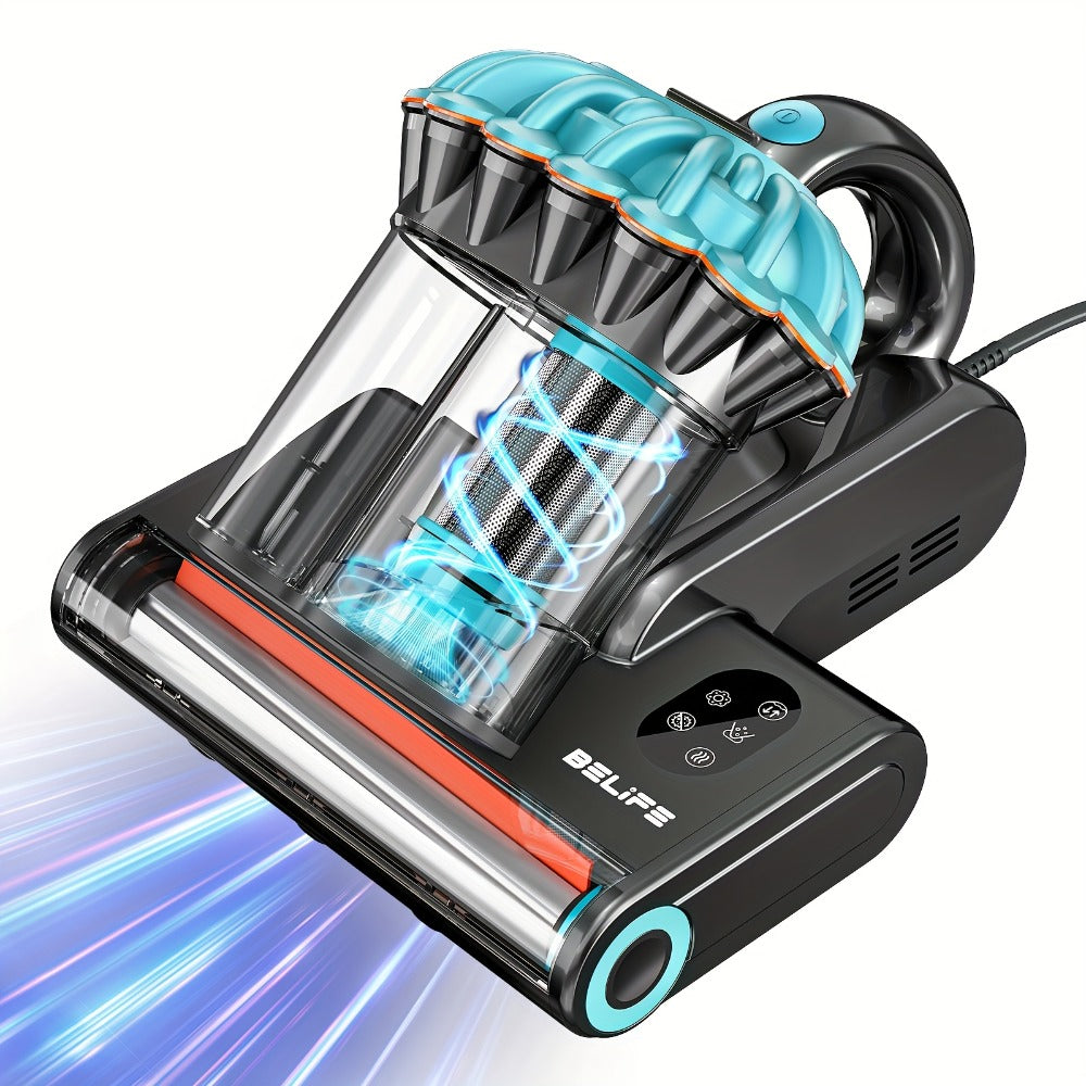 Mattress Vacuum Cleaner 550W 20Kpa ¨C Belife M8 Bed Vacuum with UV Light, Hot Air Heating, HEPA Filter & Dual Dust Cup for Couch, Pillow & Pet Hair (Corded)