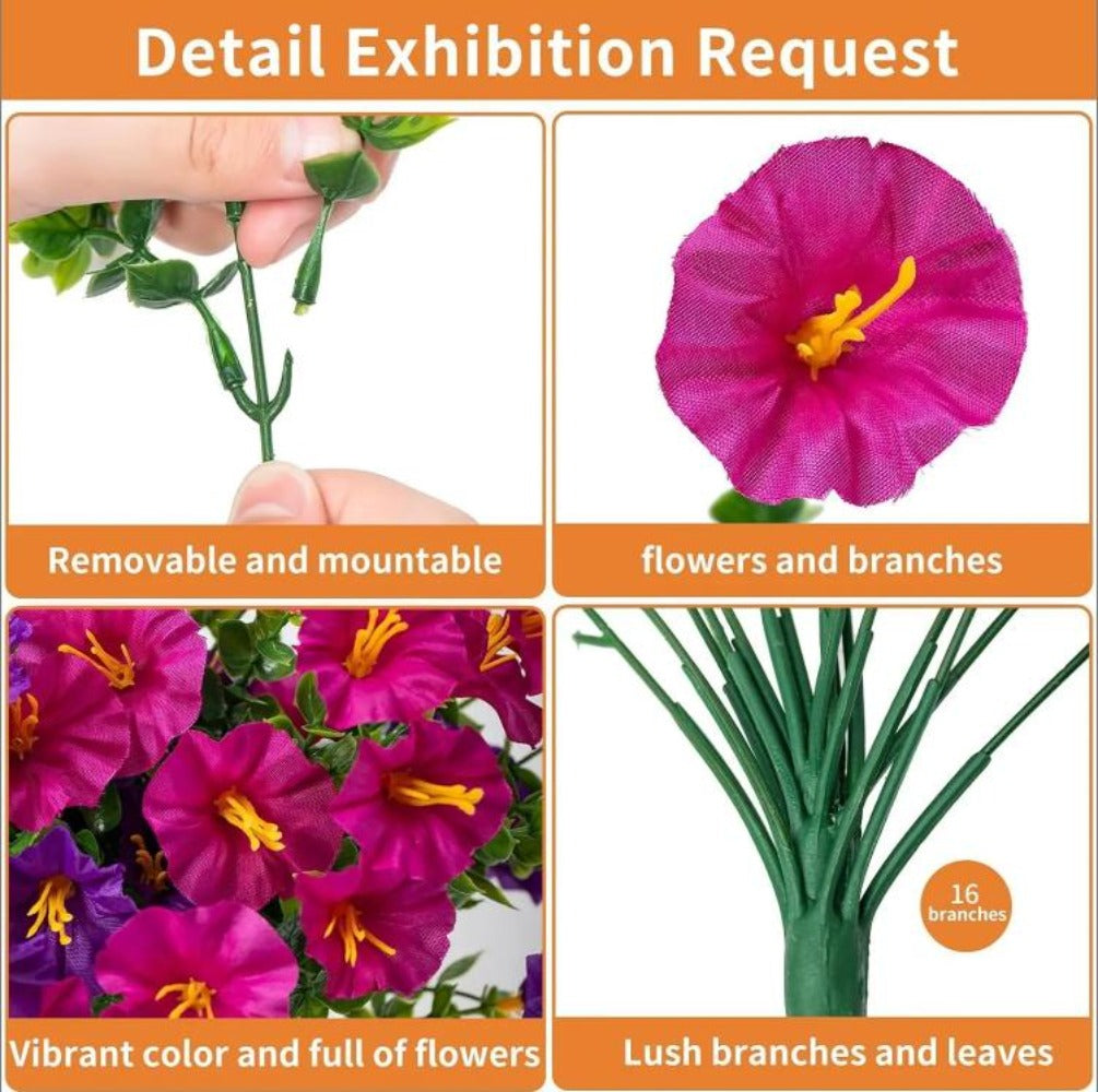 Artificial Rose Vine Hanging Garland 3pcs 216 Flowers - High-Density UV-Resistant Faux Rose Flower Vines with Realistic Roses & Foliage for Garden, Wedding, Porch, Terrace & Wall Decor, Multiple Colors