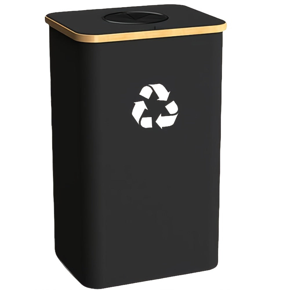 Recycling Bin 26 Gallon 100L with Lid & Removable Inner Bag, Large Collapsible Trash Can for Bottles Cans Glass & Plastic Waste, Open-Top Foldable Recycle Bin for Kitchen Garage & Outdoor Use