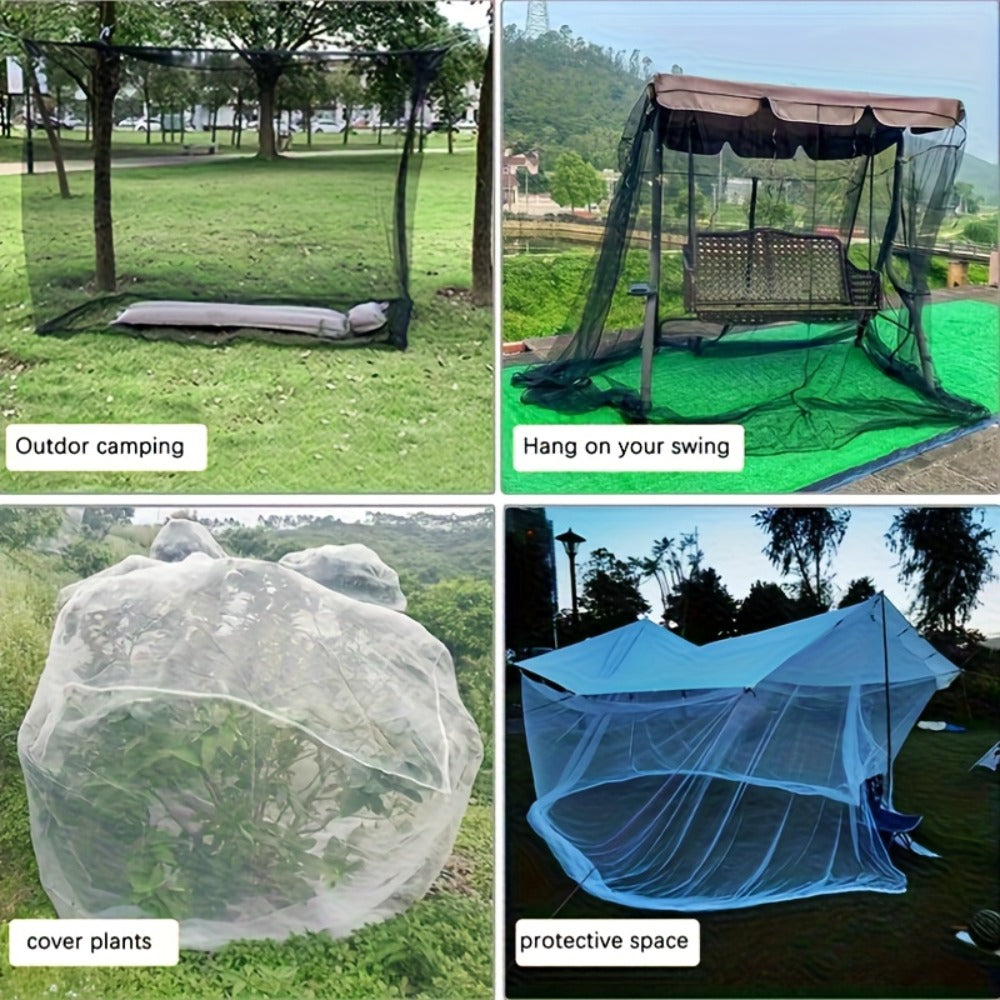 Bed Canopy Mosquito Net - Princess Canopy for Beds with Curtains, Sheer Bed Drapes for Indoor Outdoor Use, Gothic Black Boho Decorative Bed Tent, Girls Bedroom Decor, White Multicolor Black
