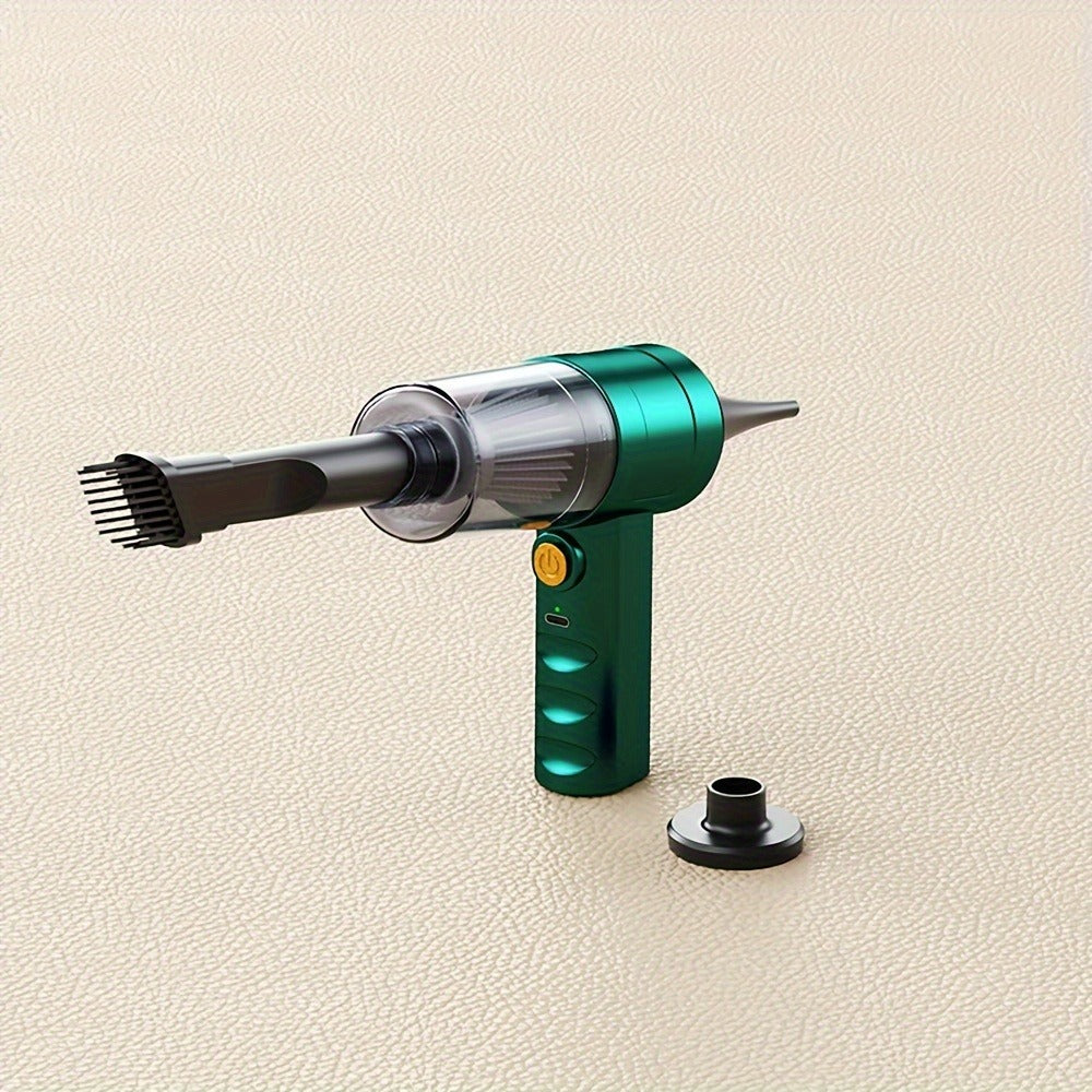 Mini Handheld Vacuum Cordless 4-in-1 Rechargeable | Portable Car Vacuum Cleaner & Air Blower & Hand Pump ¨C Dust Buster for Keyboard, Car Interior, Inflate & Deflate, Green
