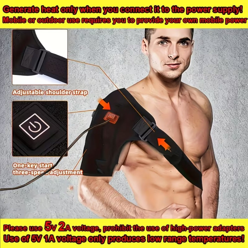 USB Heated Shoulder Pad with 3-Speed Temperature Control ¨C Electric Heating Wrap for Shoulder & Neck Pain Relief, Keep Warm Massage Tool, Gift for Men & Women