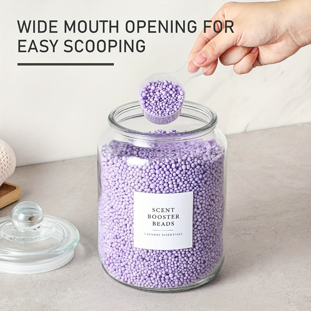Airtight Glass Jars with Lids Labels and Spoons Half Gallon Storage Canisters for Laundry Detergent Pods Scent Booster Beads Kitchen Pantry Organization Food Safe Wide Mouth 1 2 3 4 Pack
