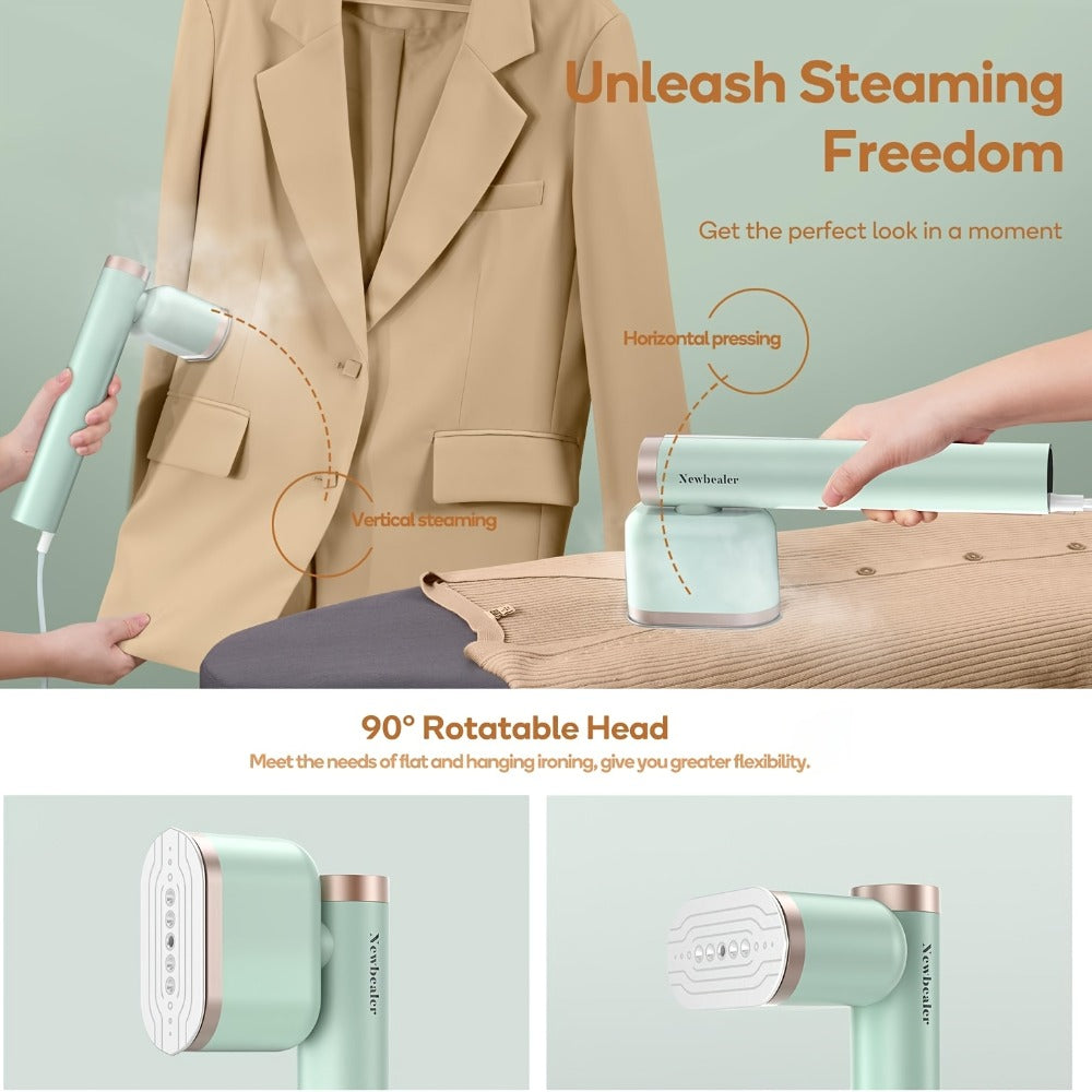 Handheld Garment Steamer 1200W ¨C Portable Clothes Steamer with 15-Second Heat-Up, Dual Steam Settings, Lightweight Travel & Home Steam Iron for Suits, Dress Shirts & Formal Wear