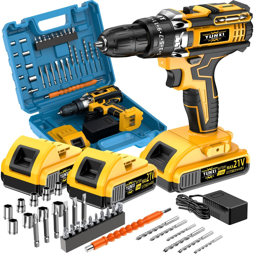 Cordless Impact Drill Set 21V ¨C Electric Power Drill with 2.0Ah Battery, Fast Charger, Screwdriver Bits, Work Light, Variable Speed & Torque Control for Home & Car Repair, Men's Gift