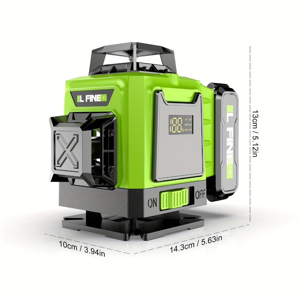 Laser Level 16 Line 4D Green Self-Leveling with Tripod 360 Degree Rotary Cross Line High Precision Auto Leveling Tool Rechargeable Lithium Battery Vertical Horizontal for Tiling Hanging Pictures Construction