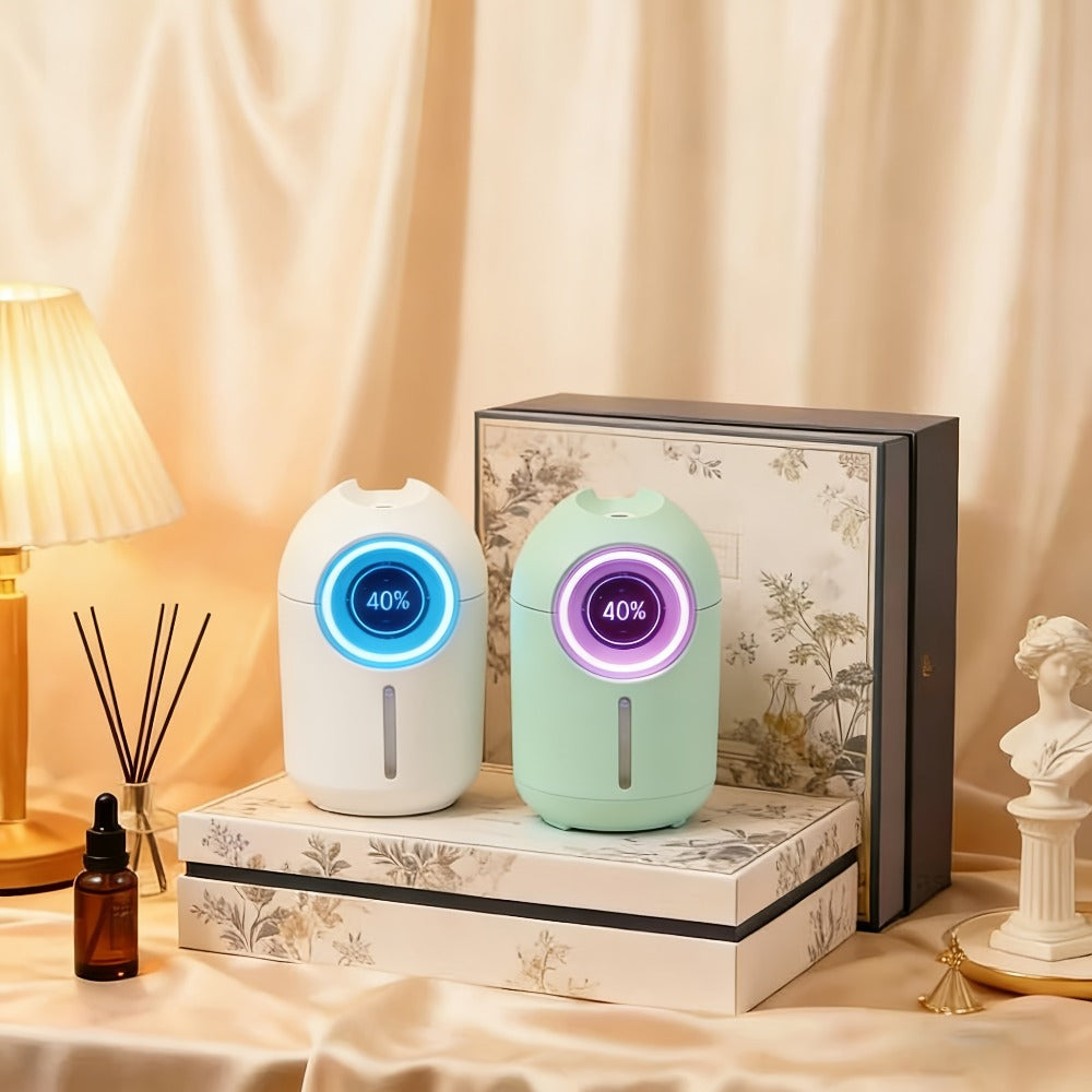 Aroma Humidifier Set of 3 with Soft LED Night Light | Quiet Mini Humidifier Pack, Adjustable Mist, Room Air Freshener for Bedroom, Living Room & Office | Holiday Gift Set White & Green