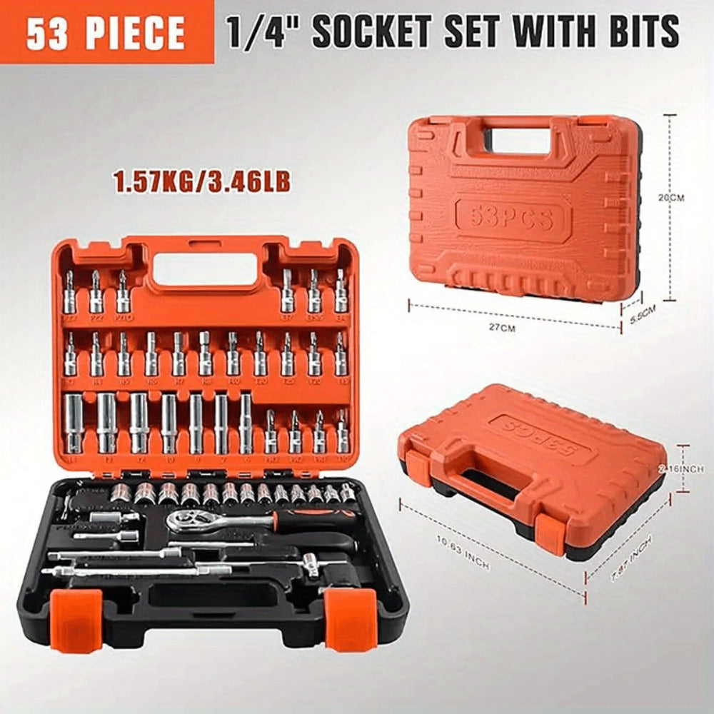 Premium Stainless Steel Repair Tool Kit 55/82/94/121PCS ¨C Complete Automotive & Home Repair Set | Multi-Function Hand Tools | No Charging Required | Easy to Use | Perfect Gift for Men