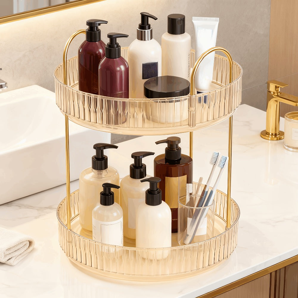 360 Rotating Makeup Organizer Skincare Storage Rack - Multi-Layer Detachable Cosmetic Organizer for Perfume, Lipstick, Skincare, Desktop Vanity Organizer for Bathroom & Bedroom