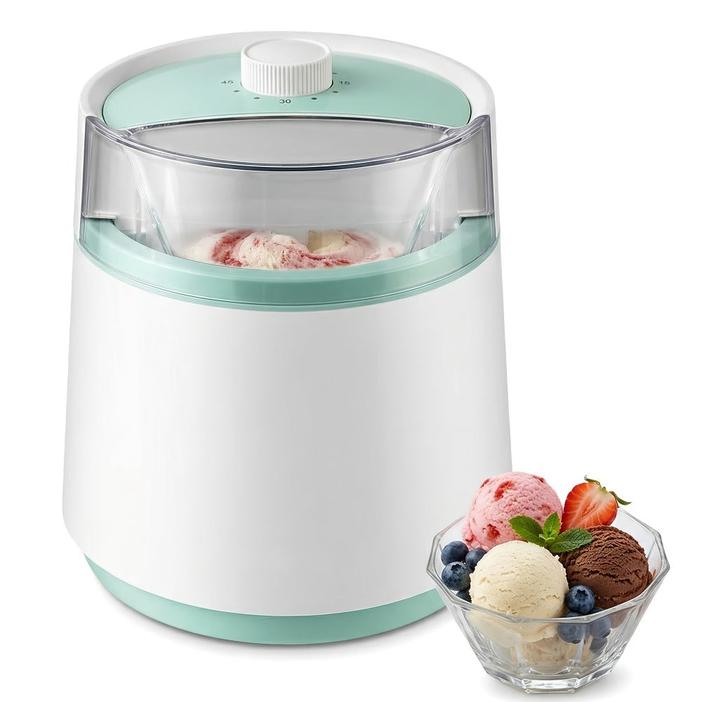 Ice Cream Maker 2 Liter Large Capacity Stainless Steel with LED Screen - Electric Ice Cream Machine for Home, Parties & Barbecues, Makes Frozen Yogurt & Fruit Smoothies, Easy to Clean, Great Gift