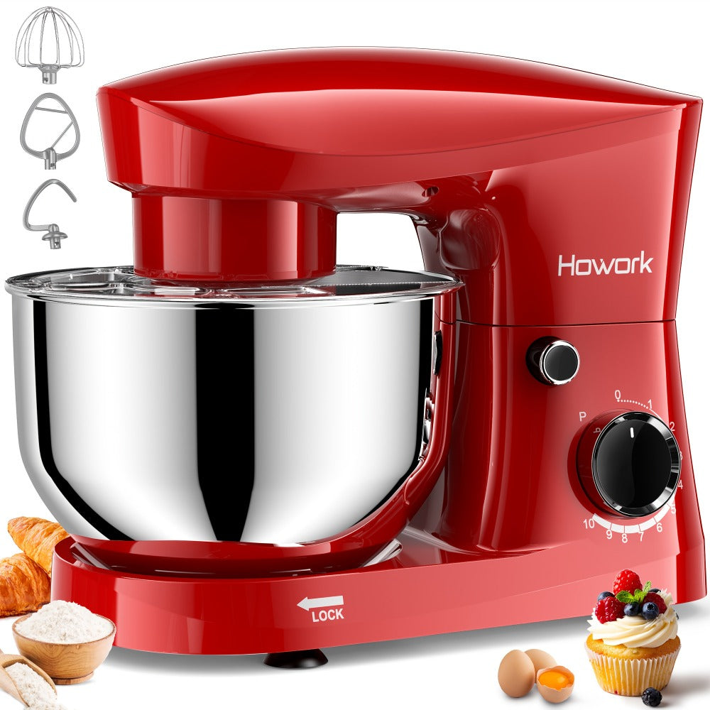 Stand Mixer 5QT, 10-Speed Electric Kitchen Mixer with Dough Hook, Flat Beater, Wire Whip & Pouring Shield ¡ª Dishwasher-Safe Attachments for Baking, Bread, Cake & Cookie Dough